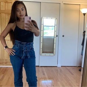 Abercrombie paper bag denim dark wash